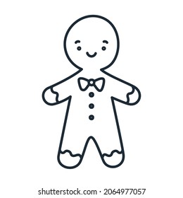 gingerbread man silhouette over white