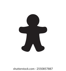 gingerbread man silhouette vector art  flat icon design