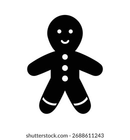 Gingerbread Man Silhouette Vector Art Illustration