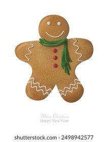 Gingerbread man silhouette. Vector illustration