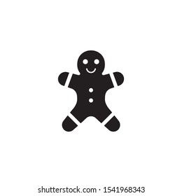 Gingerbread man silhouette vector,icon on a white background