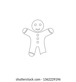 Gingerbread man. simple flat vector icon illustration. outline line symbol - editable stroke