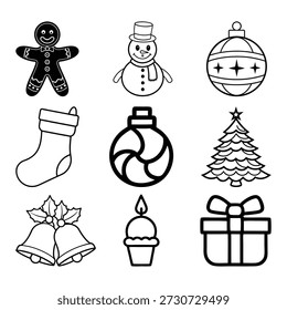 Gingerbread man snowman tree bells gift candle ornaments