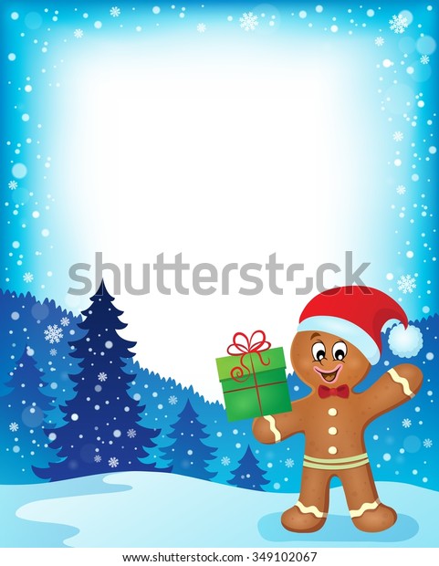 Gingerbread Man Theme Frame 1 Eps10 Stock Vector Royalty Free