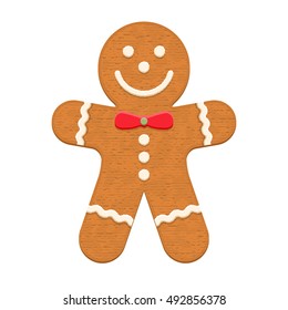 Gingerbread man, traditional Christmas cookie, vector eps10 illustration