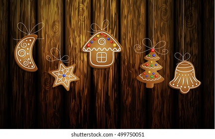 Gingerbread man tree and stars