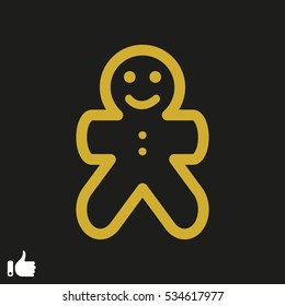 gingerbread man, a user icon, vector illustration EPS 10