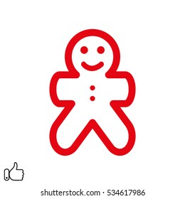 gingerbread man, a user icon, vector illustration EPS 10