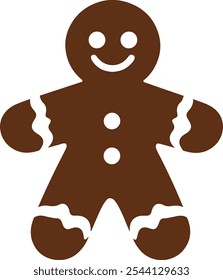 Gingerbread Man Vector Art isolated on white background.