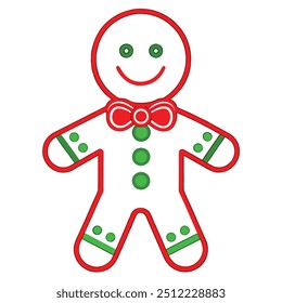 gingerbread man vector art white background.