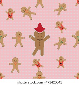 Gingerbread man vector for background