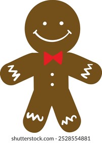 Gingerbread man vector. Christmas cookie illustration.