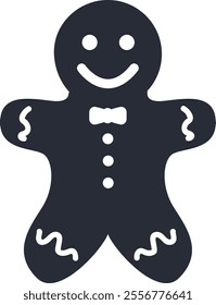 Gingerbread man vector. Christmas cookie illustration.