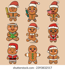 Gingerbread man vector ,Gingerbread man christmas icon vector winter holiday symbol isolated in flat design.cartoon colorful illustration.