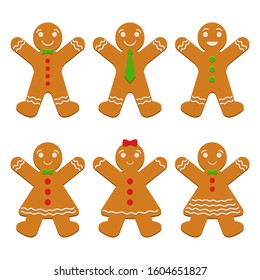 Gingerbread man vector design illustration isolated on white background