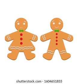 Gingerbread man vector design illustration isolated on white background