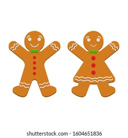 Gingerbread man vector design illustration isolated on white background