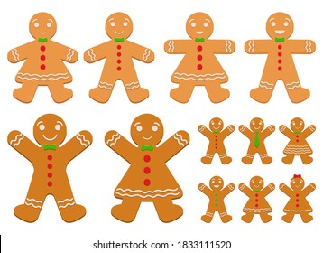 Gingerbread man vector design illustration isolated on white background