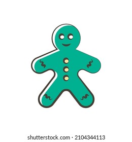 Gingerbread Man vector Filled Outline Icon Design illustration. Food and Drink Symbol on White background EPS 10 File