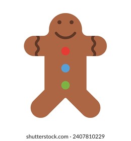 Gingerbrot Man Vectorflat Symbol für persönliche und kommerzielle Nutzung.
