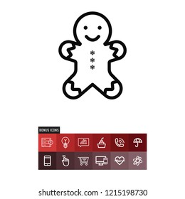 Gingerbread man vector icon