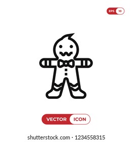 Gingerbread man vector icon