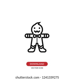 Gingerbread man vector icon