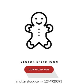 Gingerbread man vector icon