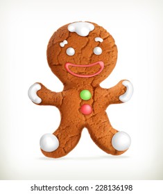 Gingerbread man, vector icon