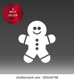 Gingerbread Man Vector Icon Illustration