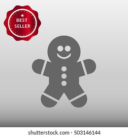 Gingerbread Man Vector Icon Illustration