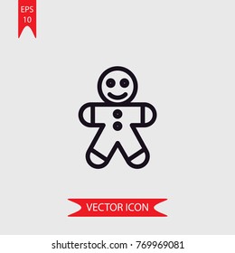 Gingerbread man vector icon  illustration symbol