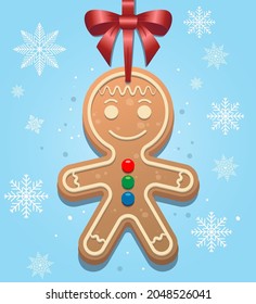 Gingerbread Man. Vector illustration of gingerbread.