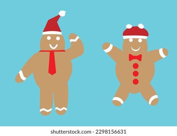 gingerbread man vector and illustration 