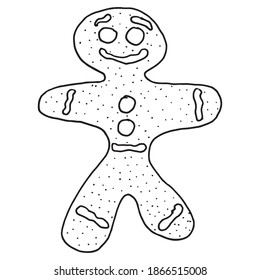 Gingerbread Man. Vector illustration of gingerbread for Christmas.