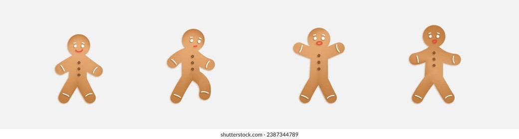 Gingerbread man vector illustration. Christmas character illustration.