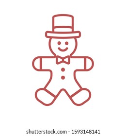 Gingerbread Man Vector Illustration Icon 
