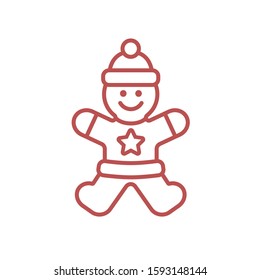 Gingerbread Man Vector Illustration Icon 
