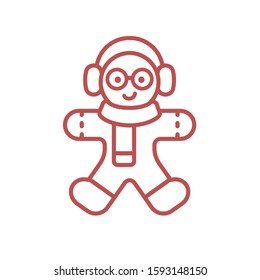Gingerbread Man Vector Illustration Icon 
