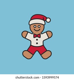 Gingerbread Man Vector Illustration Icon 
