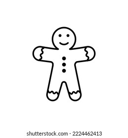 Gingerbread man vector sketch icon isolated on background. Hand drawn Gingerbread man icon. Gingerbread man sketch icon for infographic, website or app.