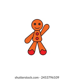 gingerbread man vector type icon