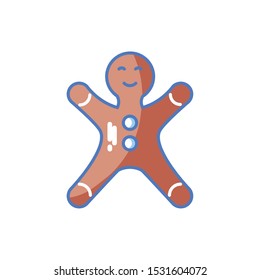 gingerbread man in white background vector illustration design