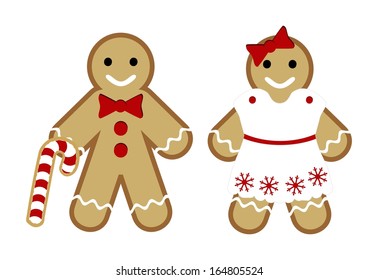 Gingerbread  man and woman