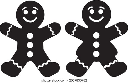 Gingerbread man woman Christmas cookies vector