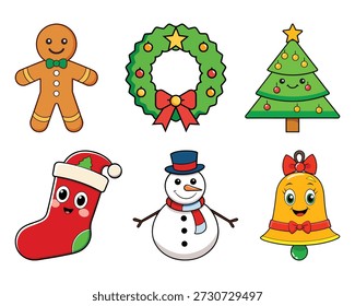 Guirnalda de hombre de jengibre que media la corona de navidad de la campana del muñeco de nieve