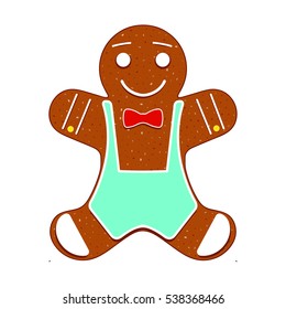Gingerbread man.Christmas cookie. Vector illustration.