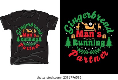 Gingerbread man's running partner t-shirt