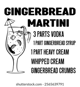 
Gingerbread Martini Cocktails Recipe T shirt