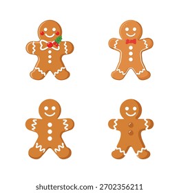 Gingerbread men cookies are arranged in a pattern perfect for holiday baking christmas desserts festive decorations and sweet treats for children or adults this image evokes the spirit of the season.